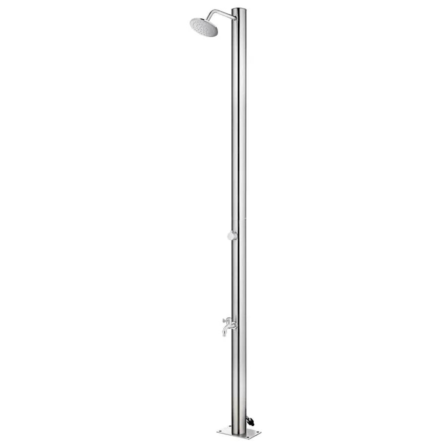 Douche de jardin avec base marron 220 cm Acier inoxydable - 4