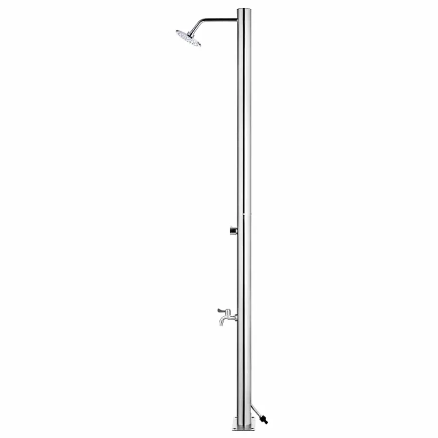 Douche de jardin avec base marron 220 cm Acier inoxydable - 5
