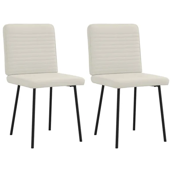 Chaises à manger lot de 2 Crème Velours
