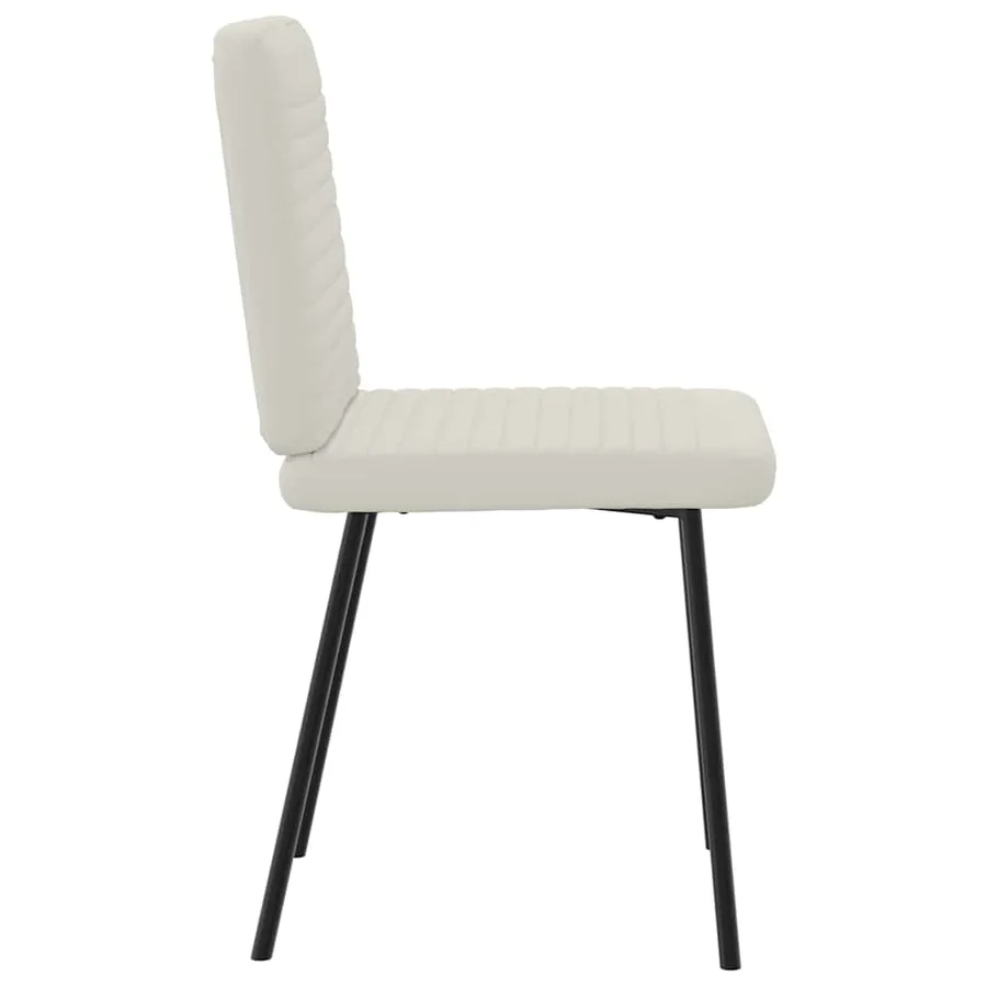 Chaises à manger lot de 2 Crème Velours - 5