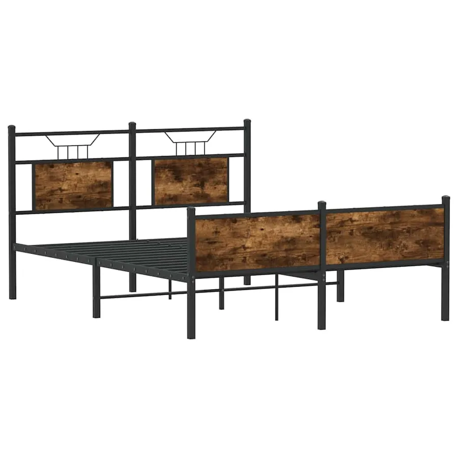 Cadre de lit sans matelas chêne fumé 140x200 cm bois ingénierie - 3