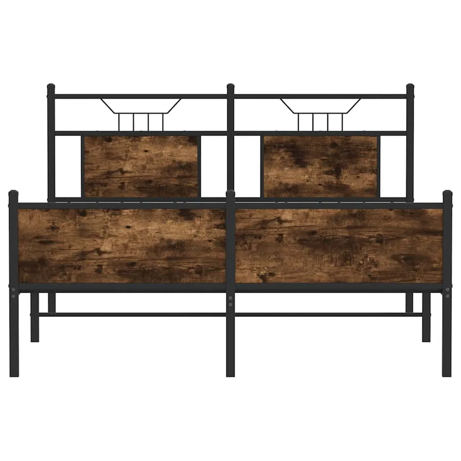 Cadre de lit sans matelas chêne fumé 140x200 cm bois ingénierie - 6