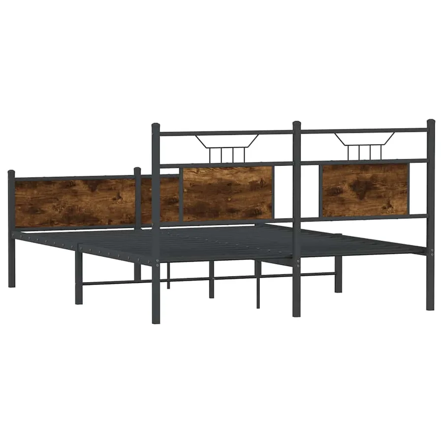 Cadre de lit sans matelas chêne fumé 140x200 cm bois ingénierie - 8