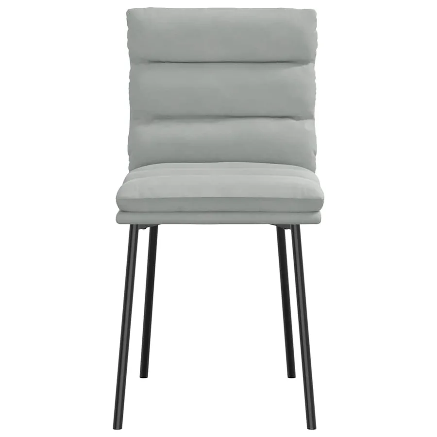 Chaises à manger lot de 4 Gris clair Velours - 4