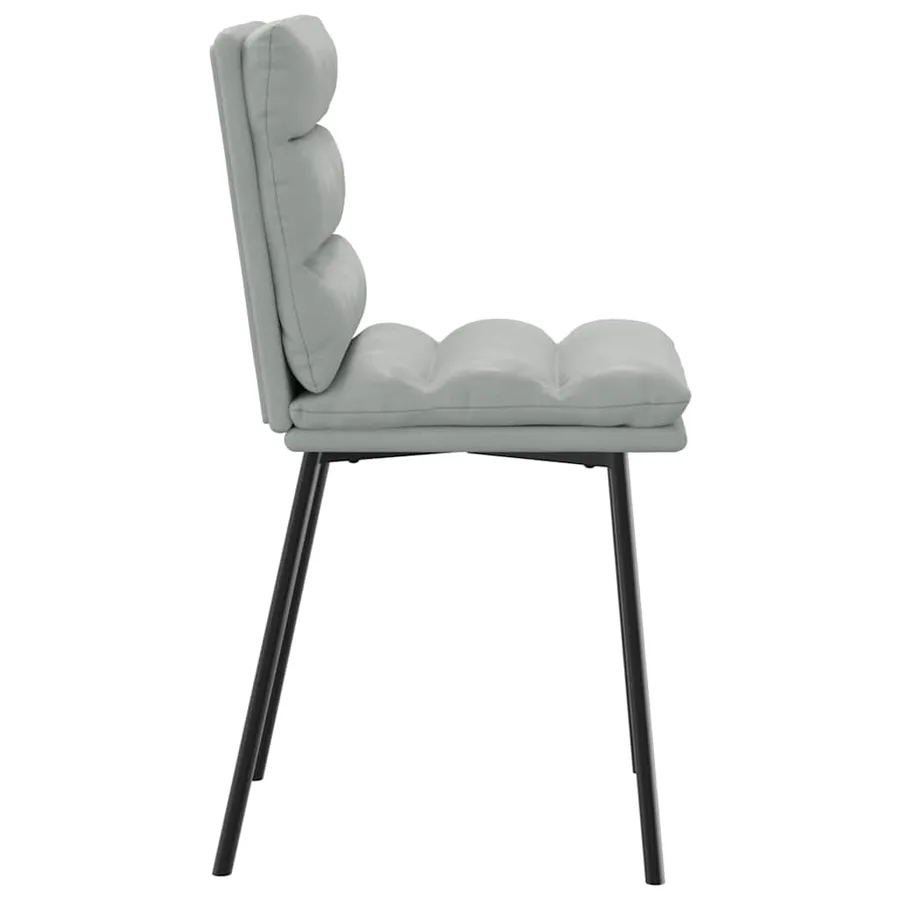 Chaises à manger lot de 4 Gris clair Velours - 5
