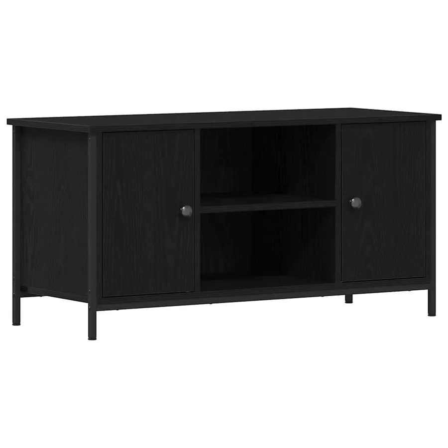 Meuble TV Chêne noir 100 x 40 x 50 cm Bois d'ingénierie - 2