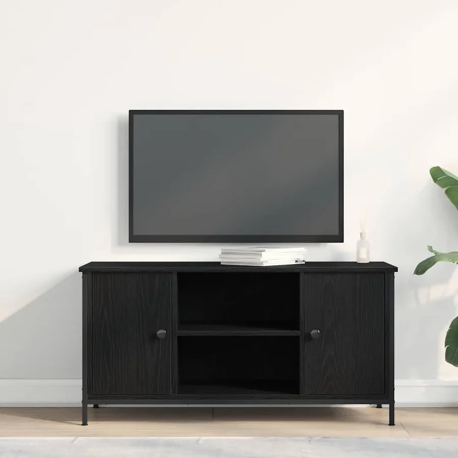 Meuble TV Chêne noir 100 x 40 x 50 cm Bois d'ingénierie - 4