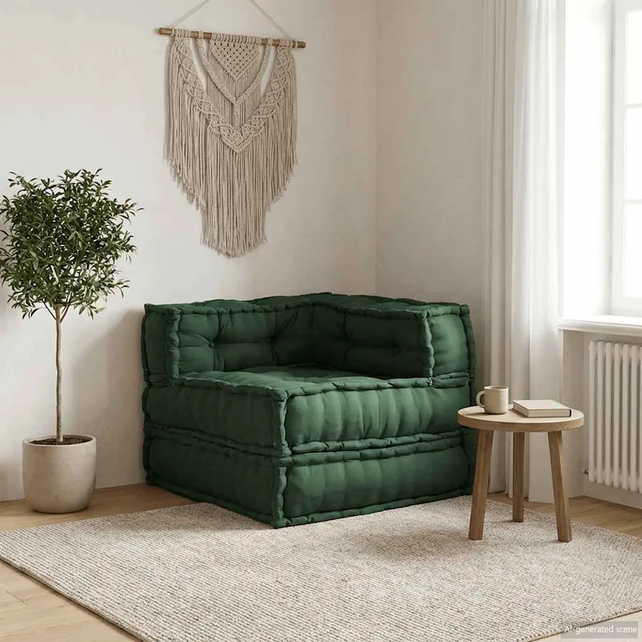 Canapé modulaire vert 70x70x54 tissu