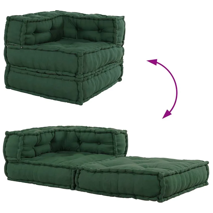 Canapé modulaire vert 70x70x54 tissu - 10