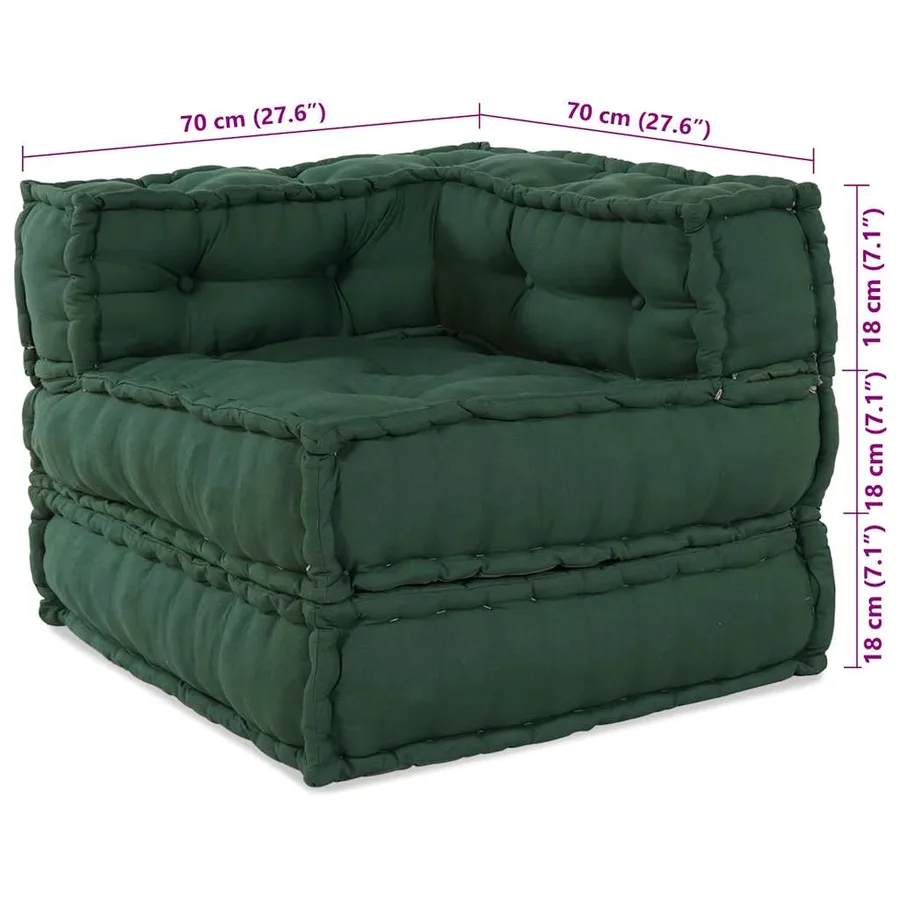 Canapé modulaire vert 70x70x54 tissu - 16