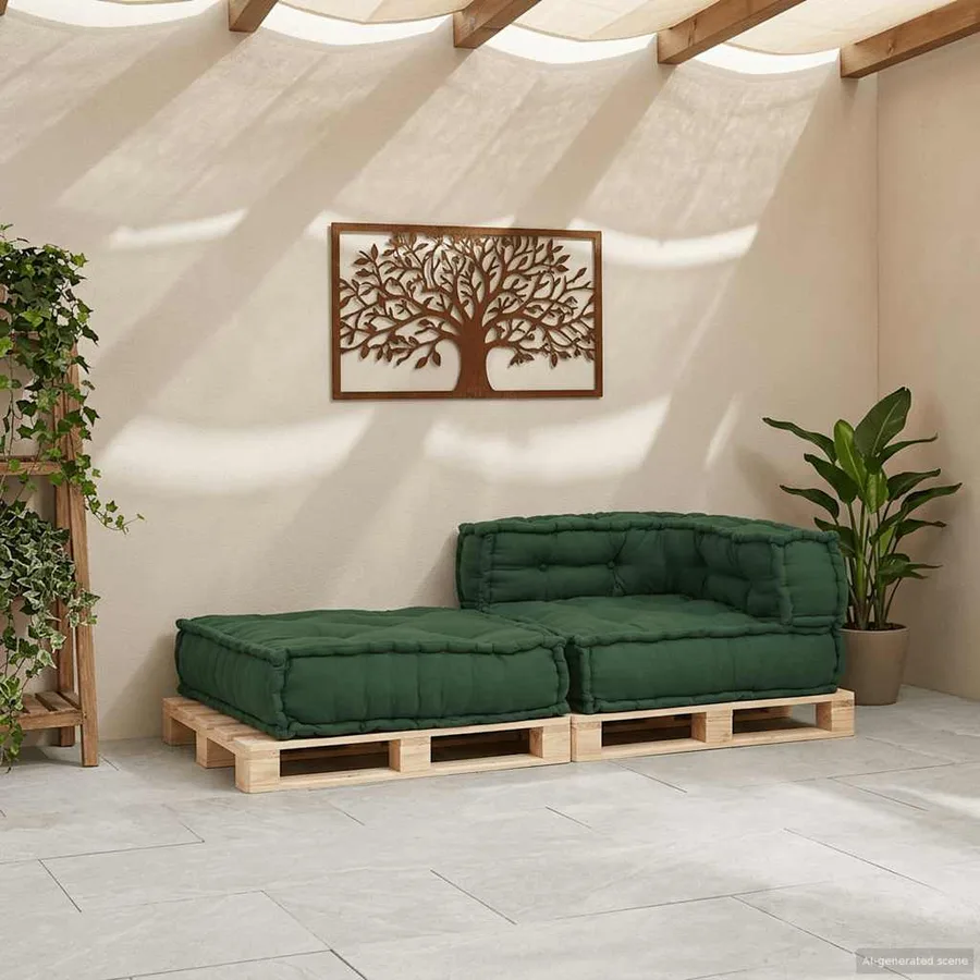 Canapé modulaire vert 70x70x54 tissu - 3