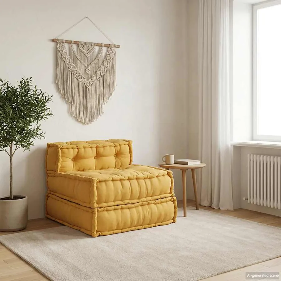 Canapé modulaire jaune 70x70x54 tissu