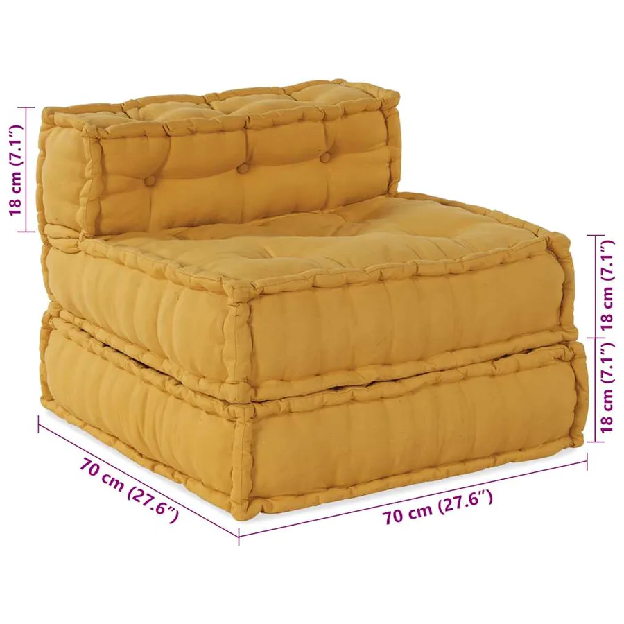 Canapé modulaire jaune 70x70x54 tissu - 14