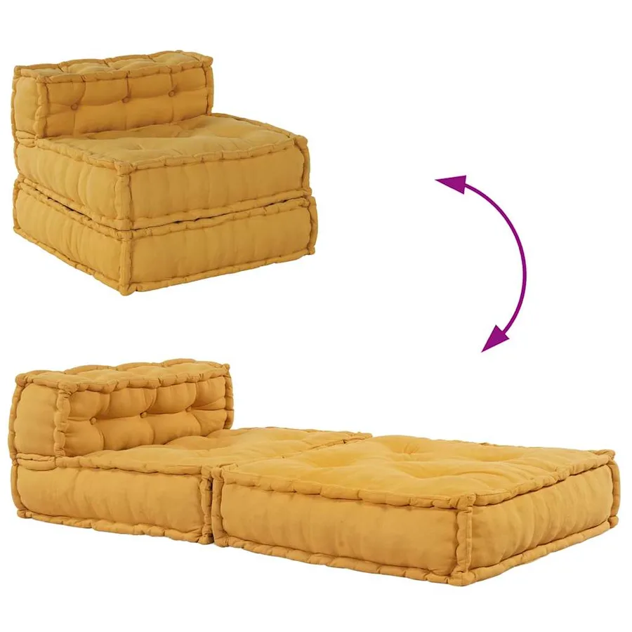 Canapé modulaire jaune 70x70x54 tissu - 9