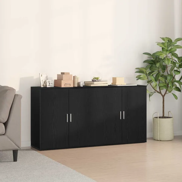 Buffet 2 pcs Chêne noir 79 x 38 x 80 cm Bois d'ingénierie
