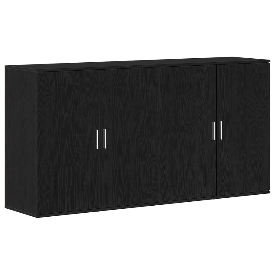 Buffet 2 pcs Chêne noir 79 x 38 x 80 cm Bois d'ingénierie - 2