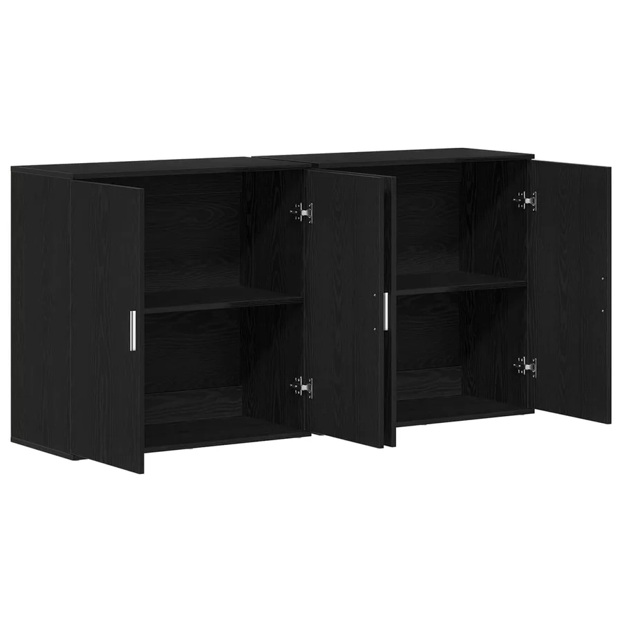 Buffet 2 pcs Chêne noir 79 x 38 x 80 cm Bois d'ingénierie - 5