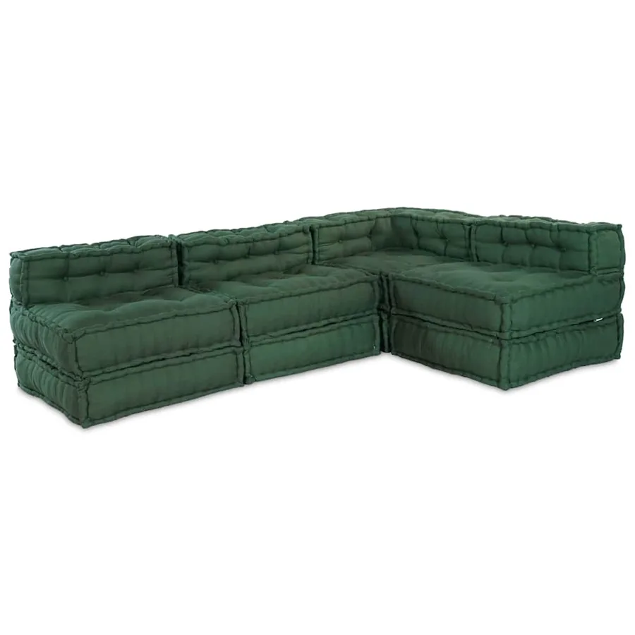 Unité de canapé modulaire 4 pcs Vert Tissu