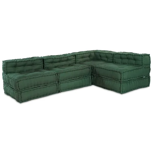 Unité de canapé modulaire 4 pcs Vert Tissu
