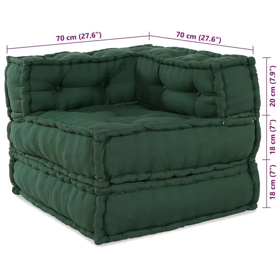 Unité de canapé modulaire 4 pcs Vert Tissu - 14