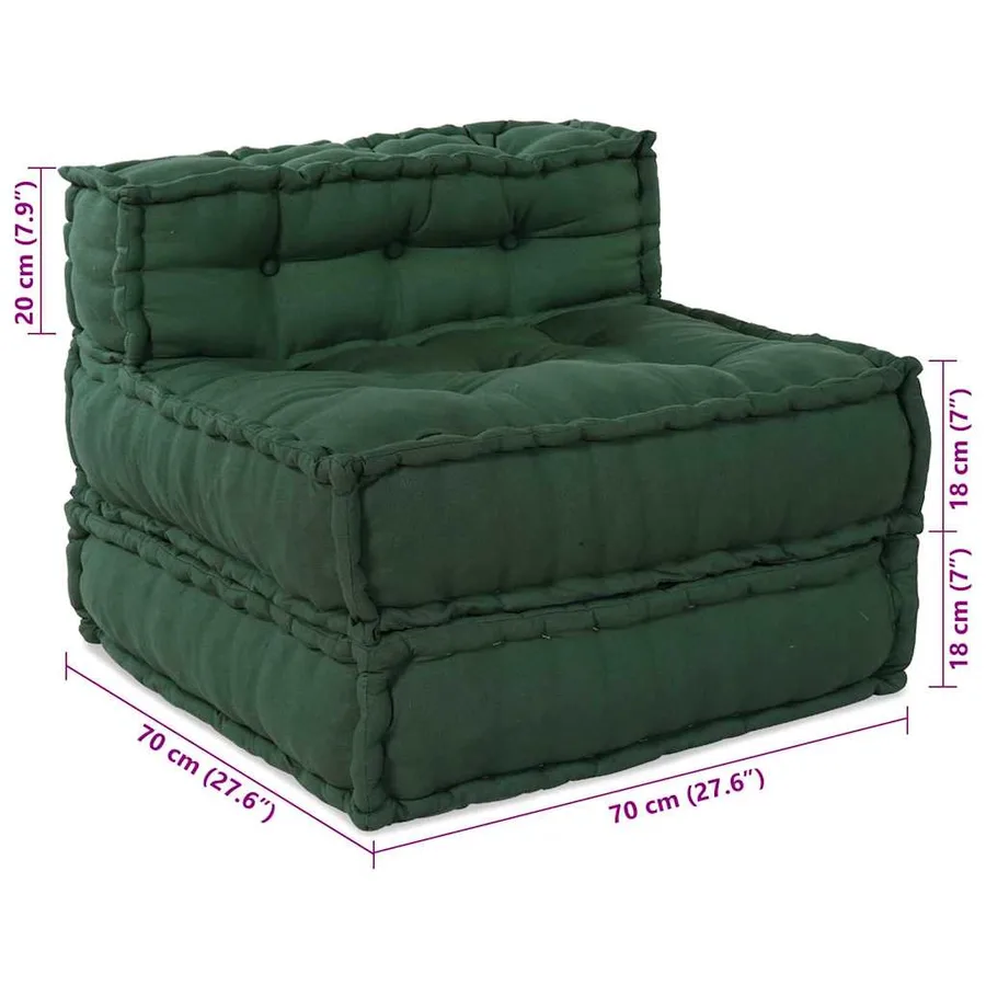 Unité de canapé modulaire 4 pcs Vert Tissu - 15