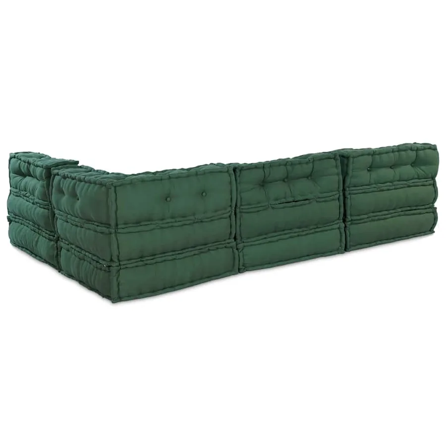 Unité de canapé modulaire 4 pcs Vert Tissu - 8