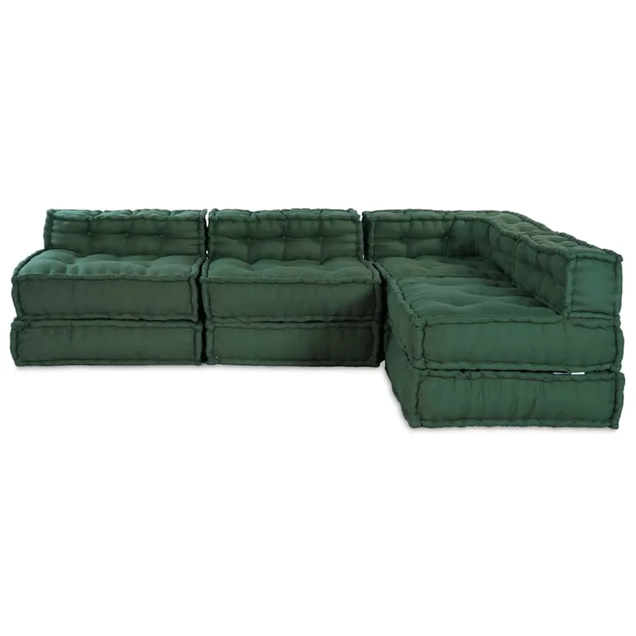 Unité de canapé modulaire 4 pcs Vert Tissu - 9