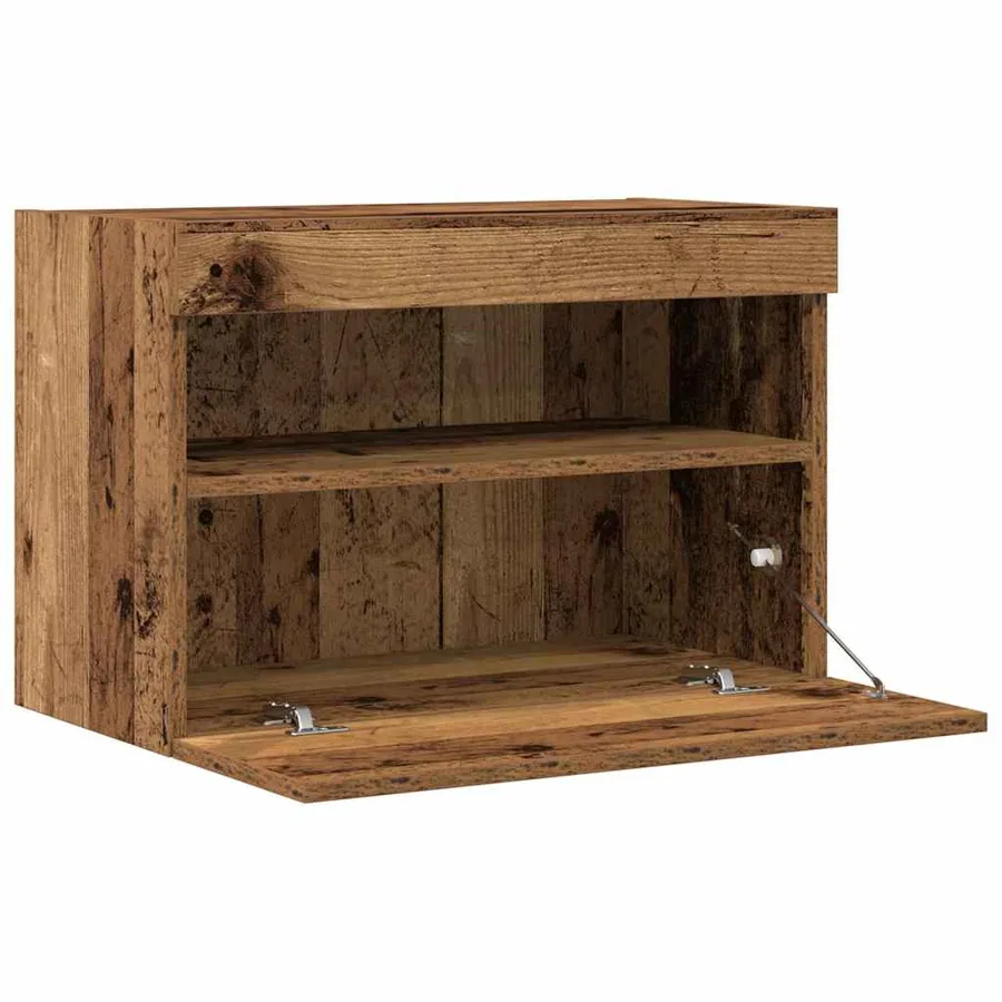 Meuble TV mural avec LED 2 pcs Bois ancien 60 x 30 x 40 cm - 7