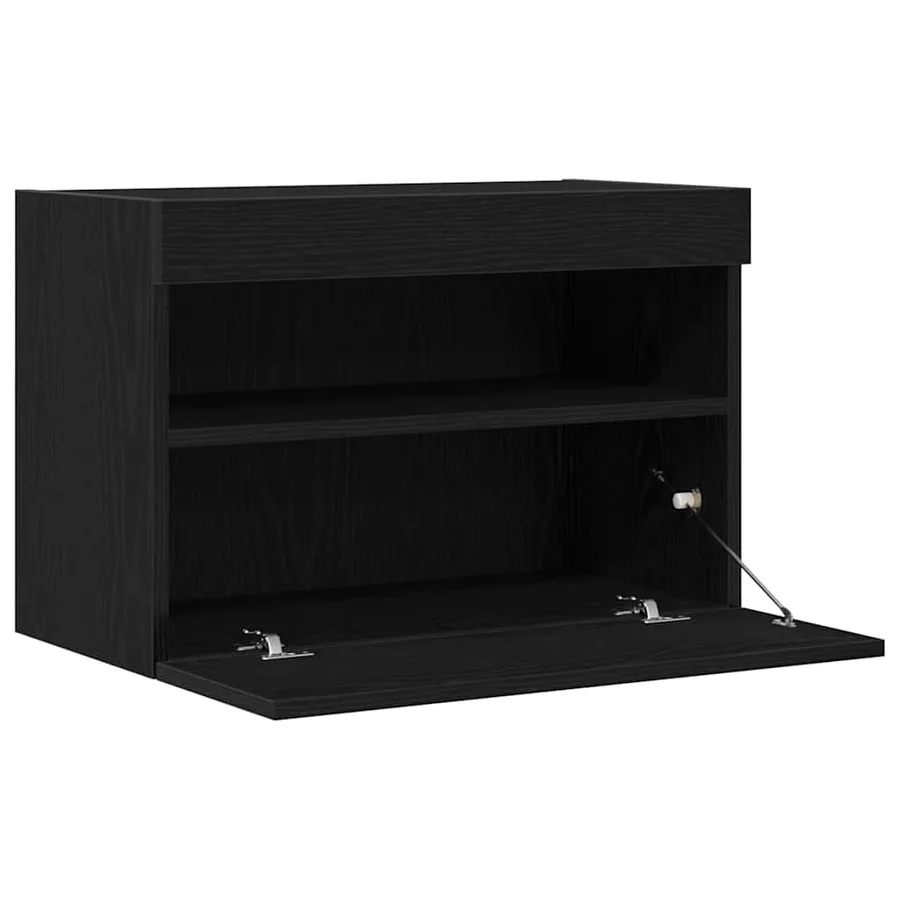 Meuble TV mural avec LED 2 pcs Chêne noir 60 x 30 x 40 cm - 7