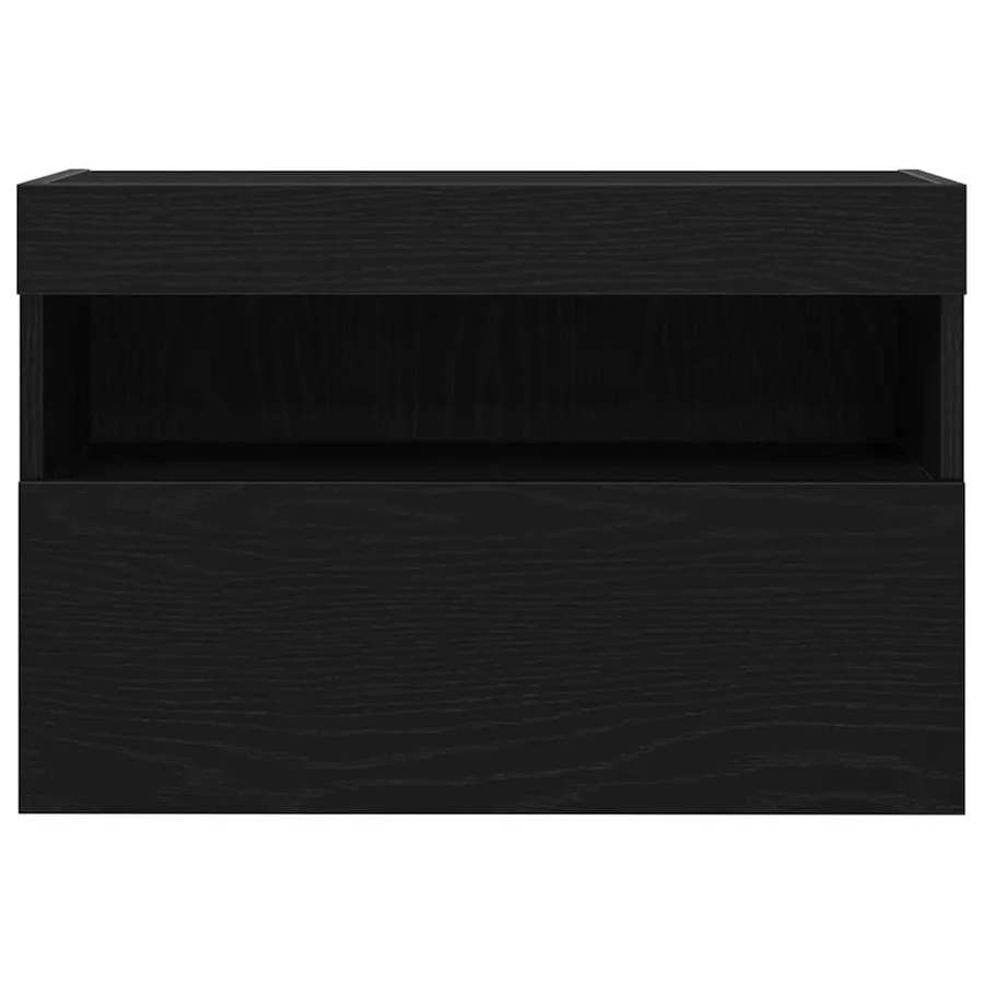 Meuble TV mural avec LED 2 pcs Chêne noir 60 x 30 x 40 cm - 9