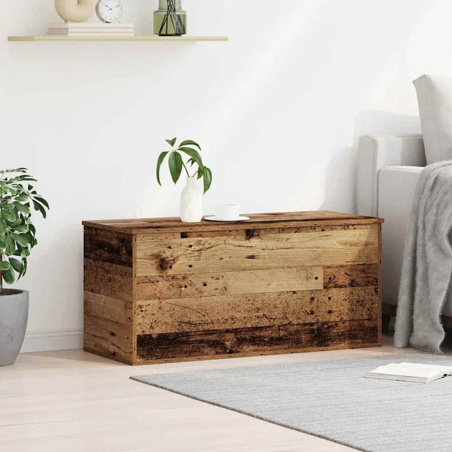 Boîte de Rangement avec stockage Bois ancien 100 x 42 x 46 cm - 4