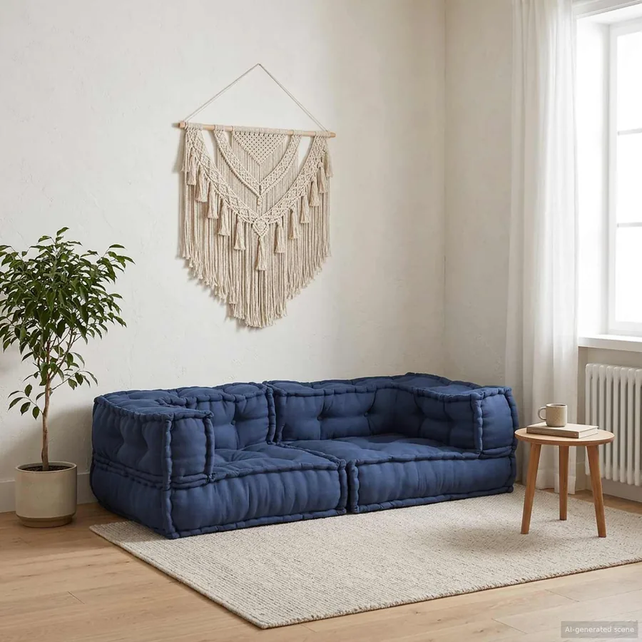 Unité de canapé modulaire 3 pcs Indigo 140 x 70 x 36 cm Tissu