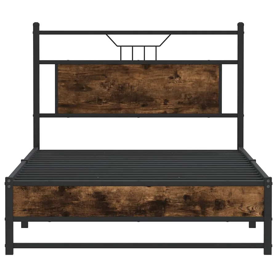 Cadre de lit sans matelas chêne fumé 107x203 cm bois ingénierie - 6