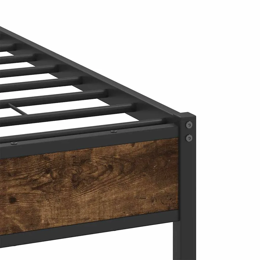 Cadre de lit sans matelas chêne fumé 120x200 cm bois ingénierie - 10