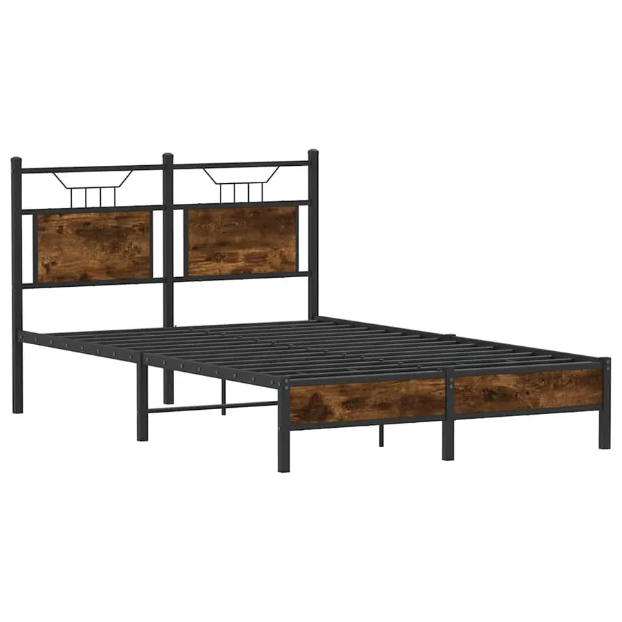 Cadre de lit sans matelas chêne fumé 120x200 cm bois ingénierie - 5