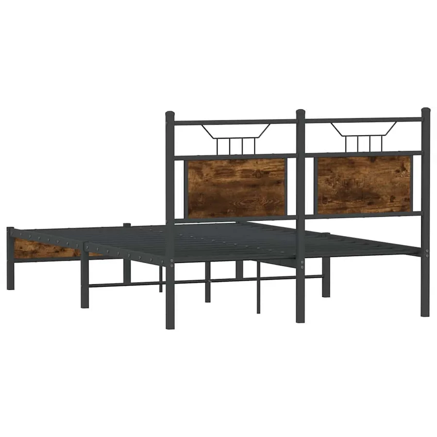 Cadre de lit sans matelas chêne fumé 120x200 cm bois ingénierie - 8