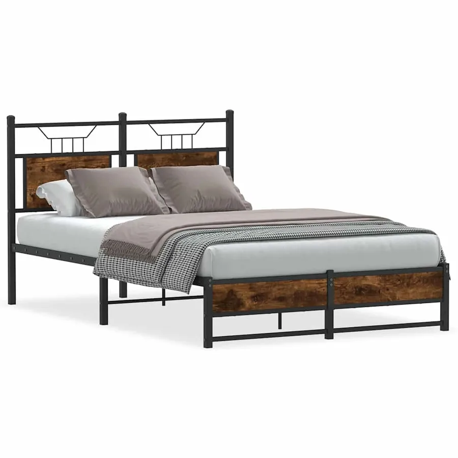 Cadre de lit sans matelas chêne fumé 120x200 cm bois ingénierie - 2