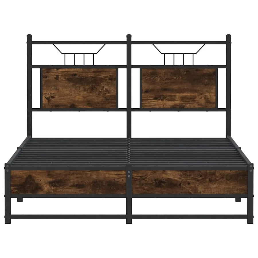 Cadre de lit sans matelas chêne fumé 120x200 cm bois ingénierie - 6