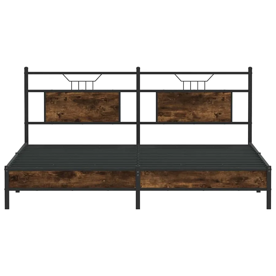 Cadre de lit sans matelas chêne fumé 183x213 cm bois ingénierie - 6