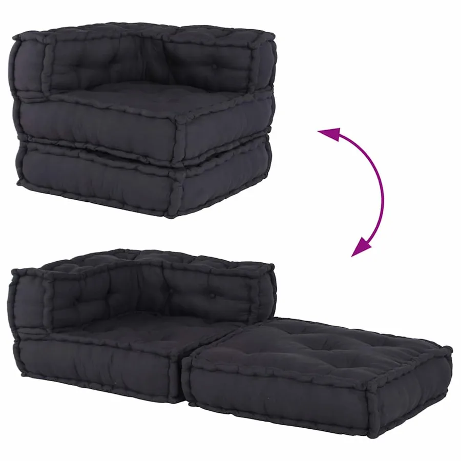 Canapé modulaire anthracite 70x70x54 tissu - 10