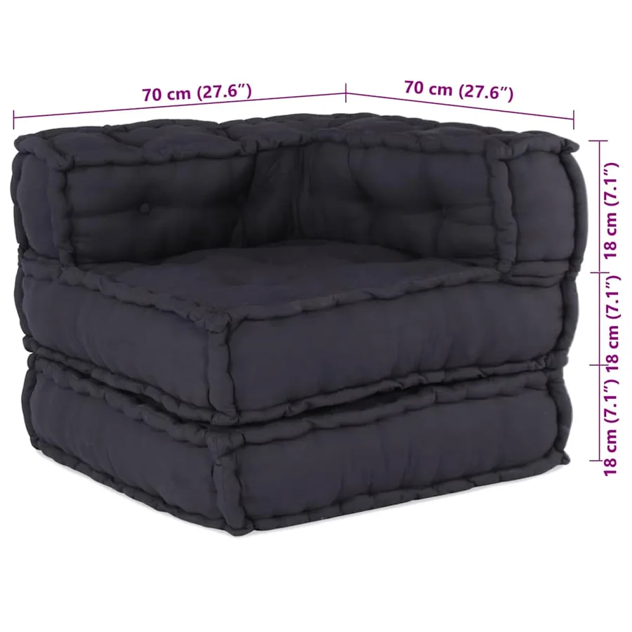 Canapé modulaire anthracite 70x70x54 tissu - 15