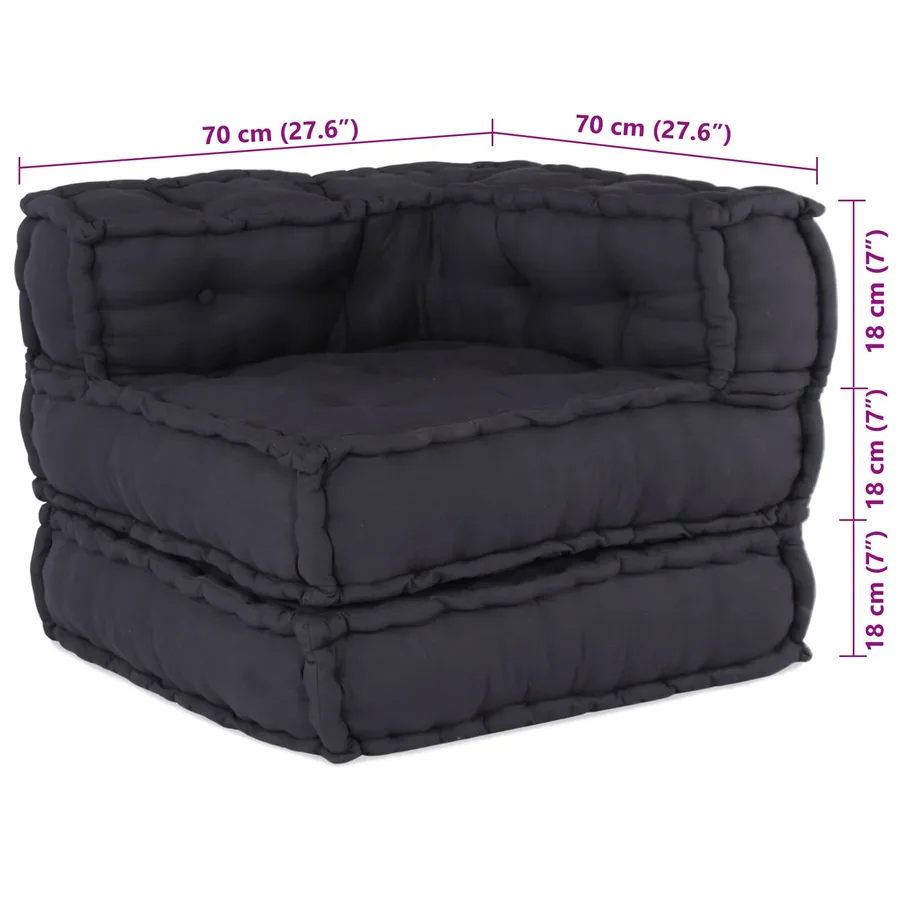 Unité de canapé modulaire 3 pcs Anthracite Tissu - 13