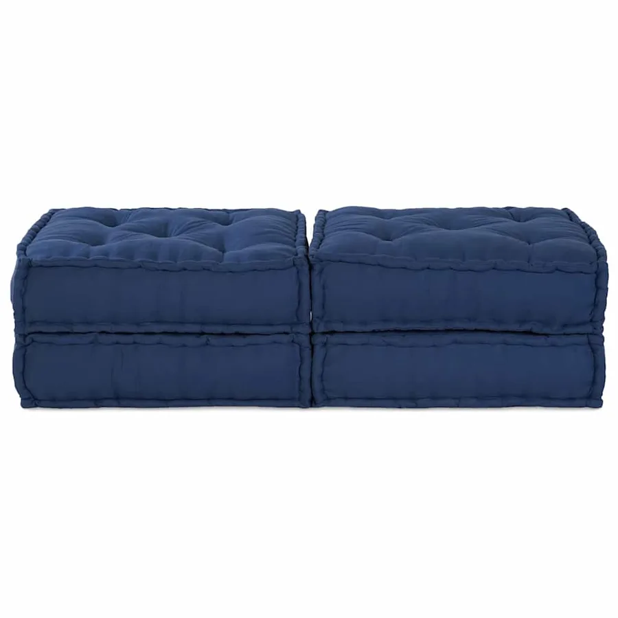Unité de canapé modulaire 2 pcs Indigo 140 x 70 x 36 cm Tissu - 5