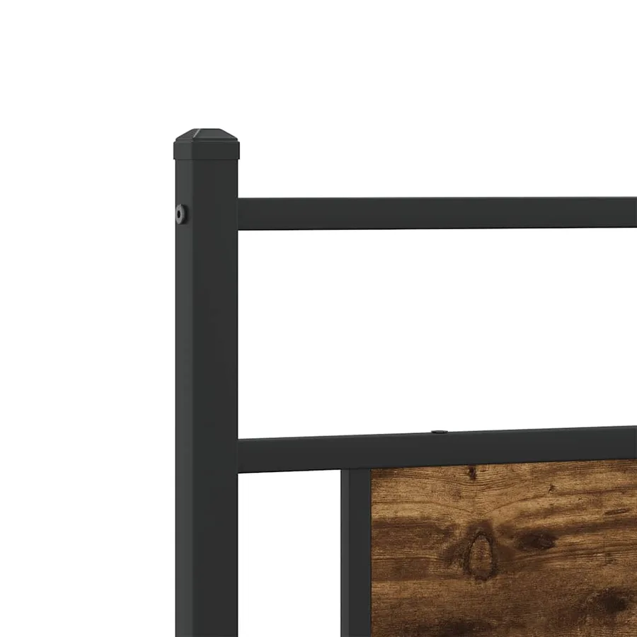 Cadre de lit en métal sans matelas chêne fumé 200x200 cm - 9