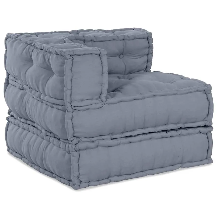 Unité de canapé modulaire 3 pcs Gris Tissu - 2