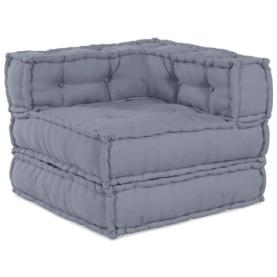 Unité de canapé modulaire 3 pcs Gris Tissu - 6