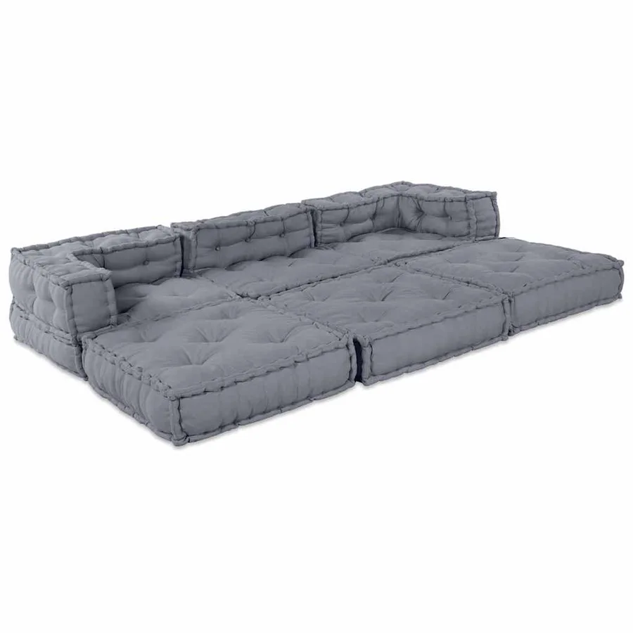 Unité de canapé modulaire 3 pcs Gris Tissu - 7