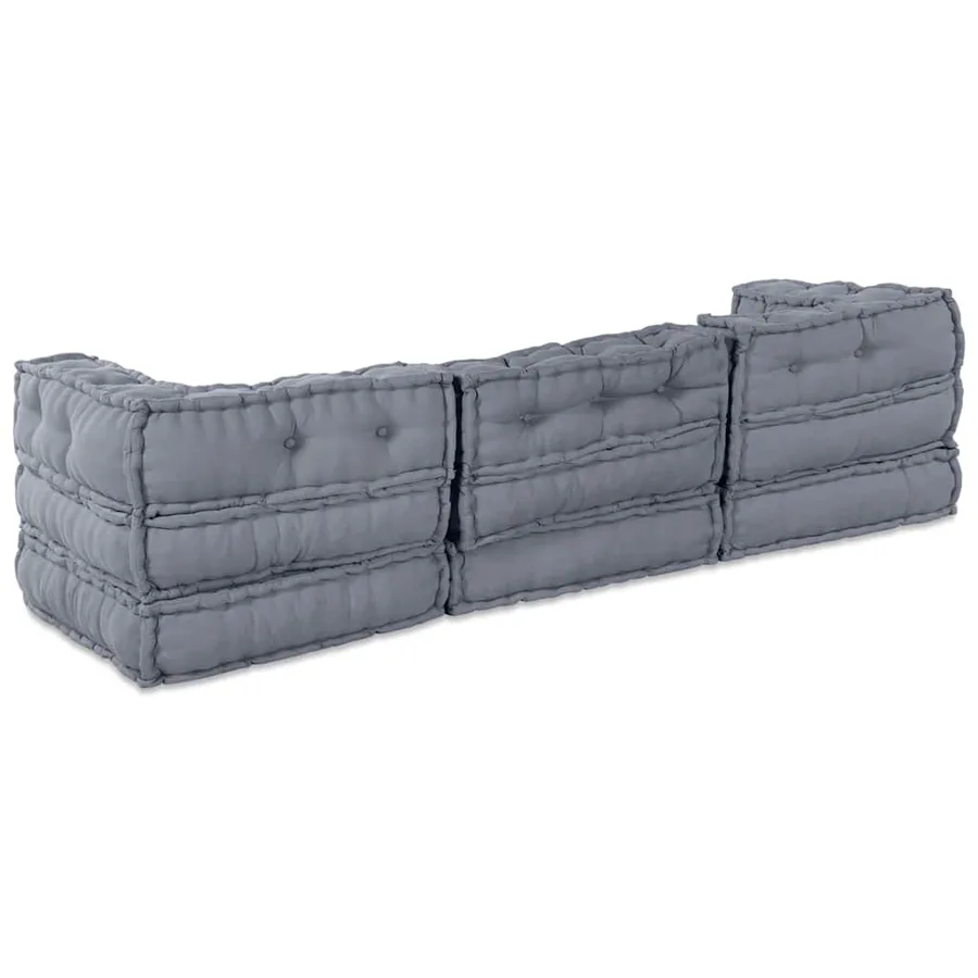 Unité de canapé modulaire 3 pcs Gris Tissu - 9