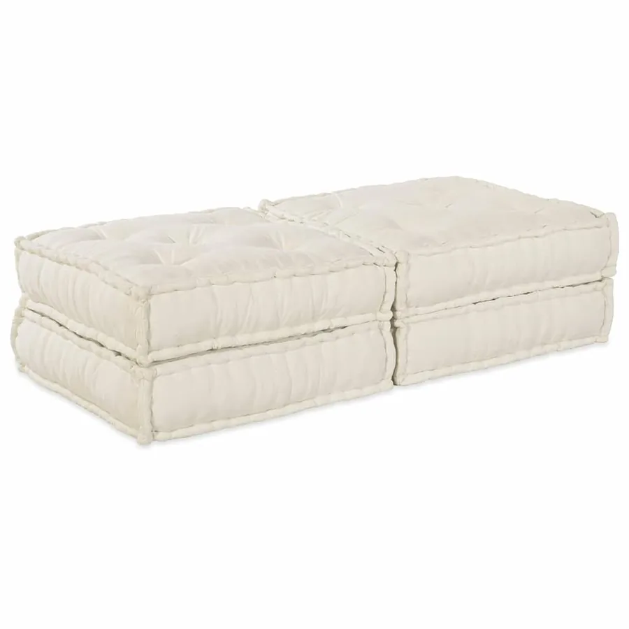 Unité de canapé modulaire 2 pcs Crème 140 x 70 x 36 cm Tissu