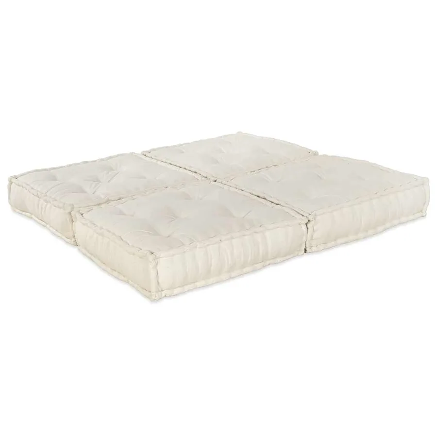 Unité de canapé modulaire 2 pcs Crème 140 x 70 x 36 cm Tissu - 4
